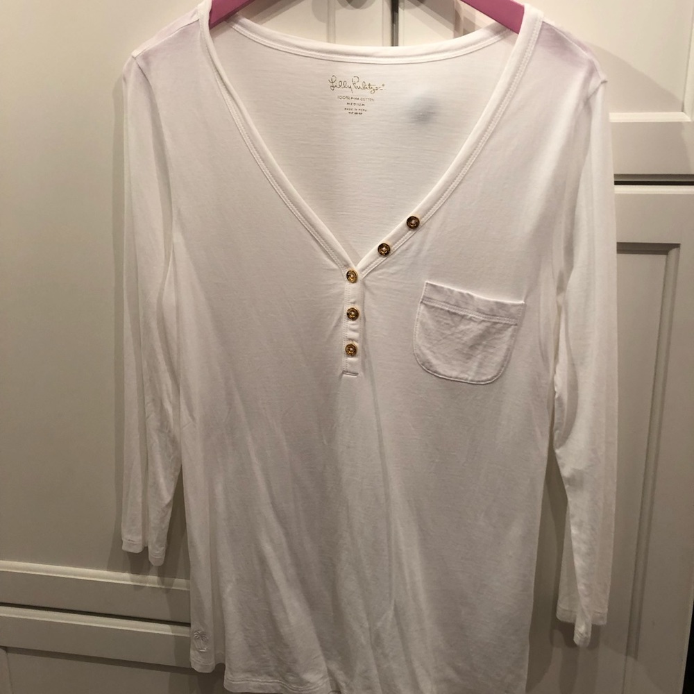 Lilly Pulitzer White Long Sleeved Tshirt